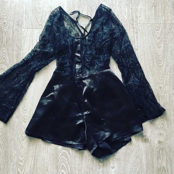 LF Pants - Beautiful satin & lace romper from LF - NWT